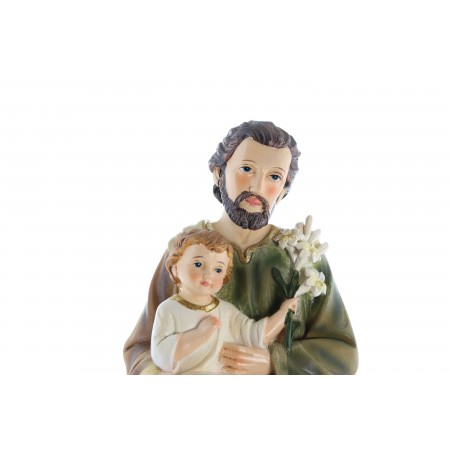 Statua di San Giuseppe seduto di 30 cm in resina