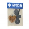 Collier cœur en bois d'érable "Jesus" de 2,5cm avec cordon