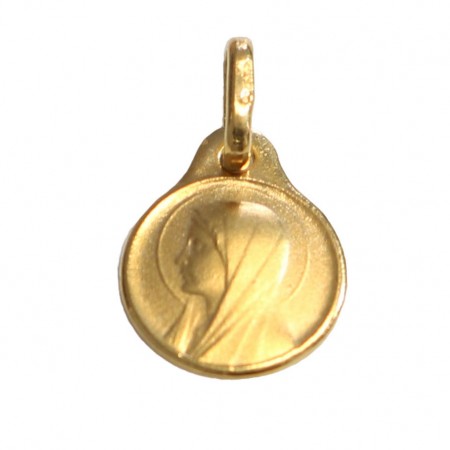 Gold Mini Medal of the Virgin in profile