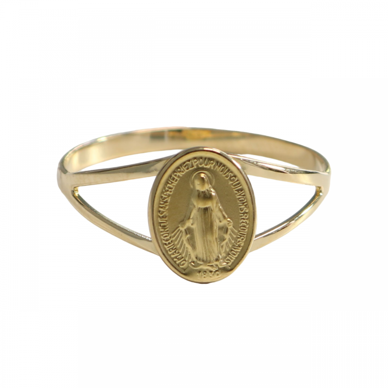 Gold miraculous medal ring