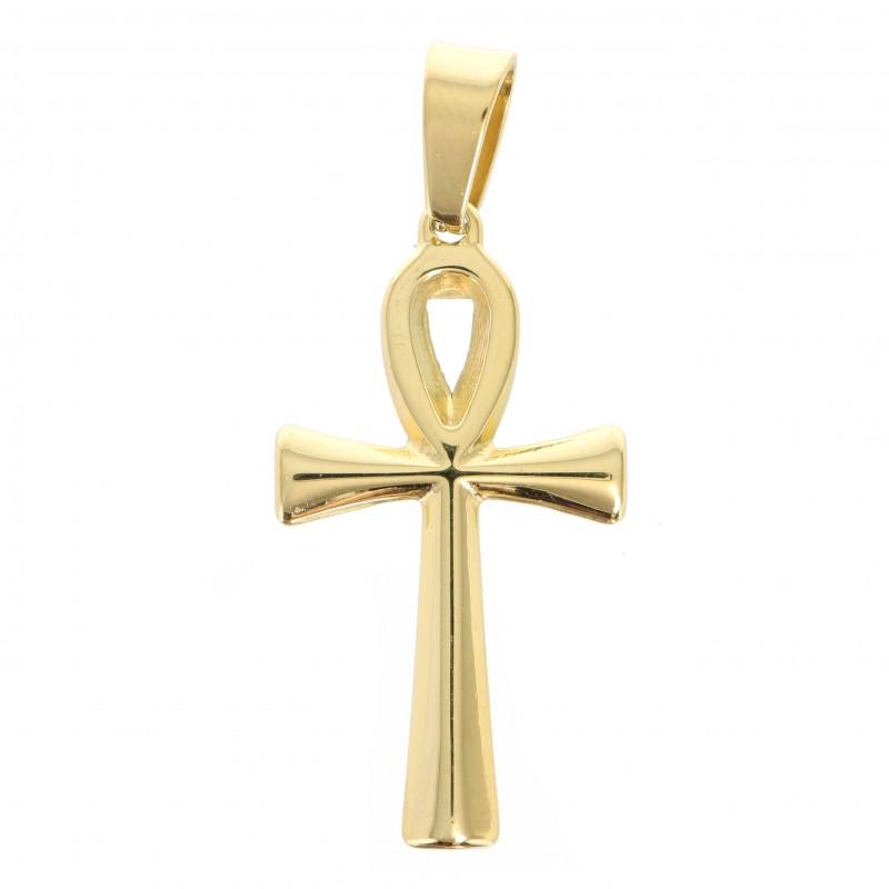 Croix de vie en métal doré de 3cm