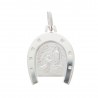 Lourdes Apparition silver medal in a horseshoe