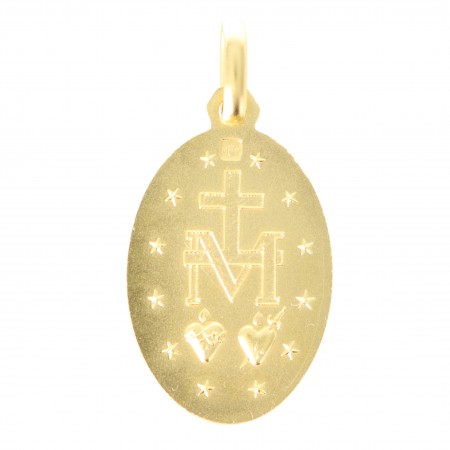 Medaglia della Madonna Miracolosa placcata in oro da 21 millimetri