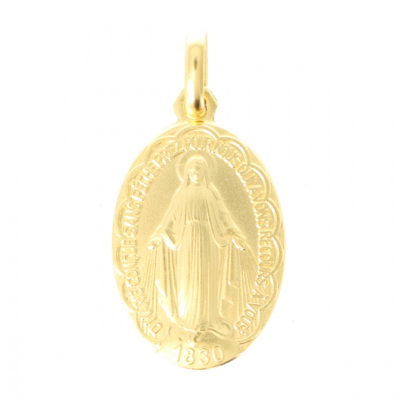 Medaglia della Madonna Miracolosa placcata in oro da 21 millimetri