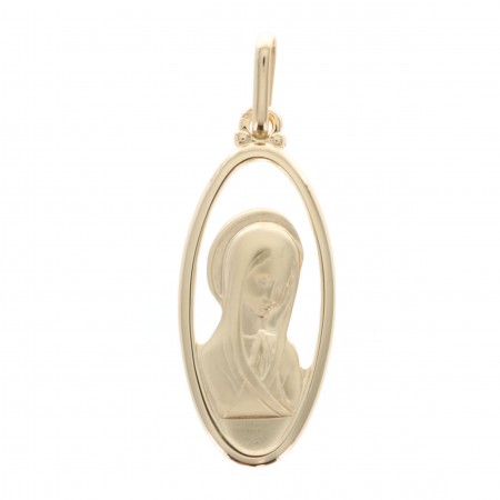 Medaglia ovale placcata oro della Madonna