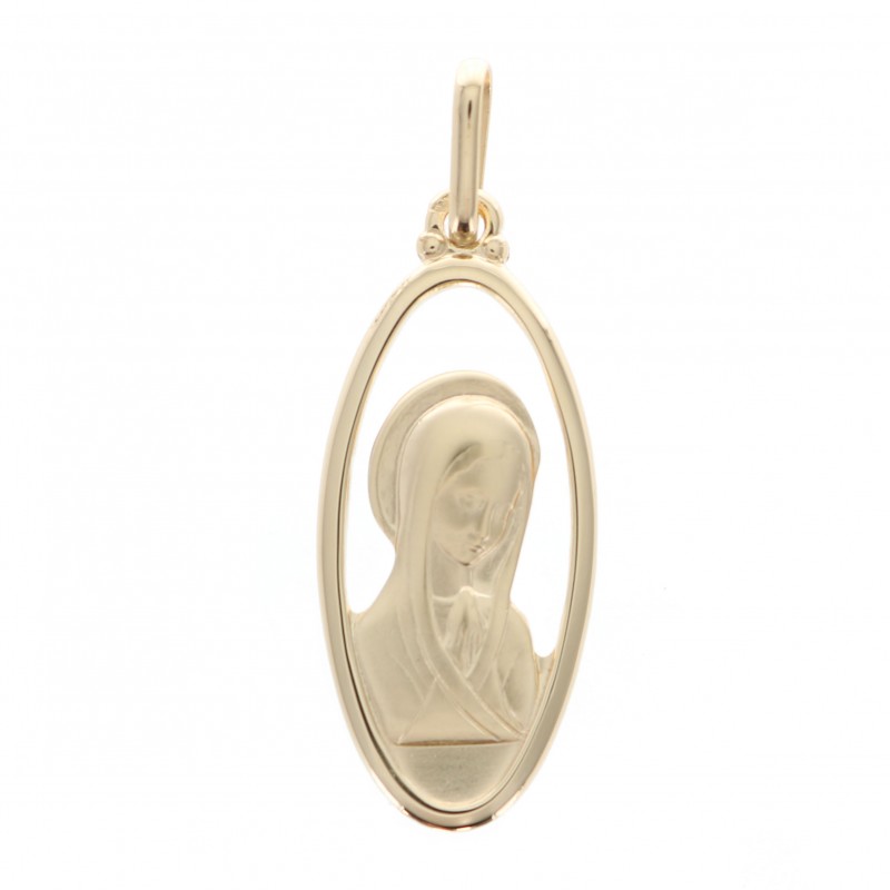 Médaille ovale de la Vierge en plaqué Or