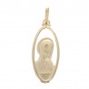 Gold plated oval medal of the Virgin Mary