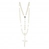 Metal wedding rosary with big white beads