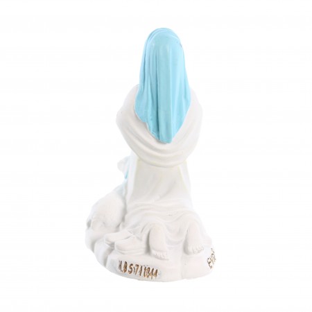 Statue résine de Sainte Bernadette blanche et bleue de 6cm