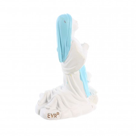 Statua in resina di Santa Bernadette, bianca e blu, 6 cm