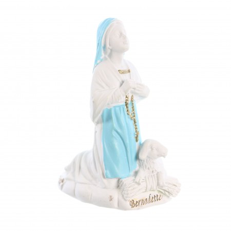 Resin statue of Saint Bernadette, white and blue, 6cm