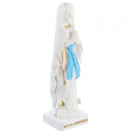 Statua in resina di Nostra Signora di Lourdes, bianca, 8 cm