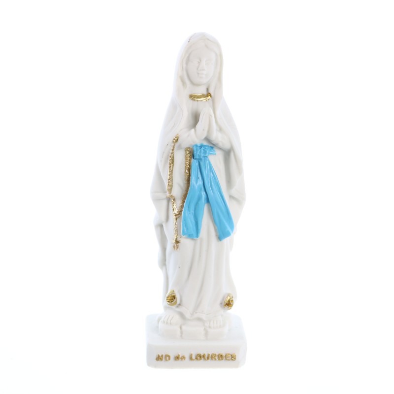 Statua in resina di Nostra Signora di Lourdes, bianca, 8 cm