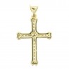 Croix en métal doré avec strass en forme de coeur 2.3cm