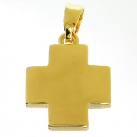 Croce quadrata in madreperla e metallo dorato 1,6cm