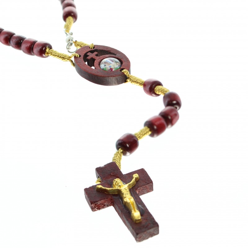 Wooden rosary of the Apparition with oval beads