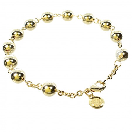 Gold-plated tenfold bracelet with medal of the Apparition