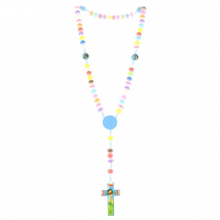 Lourdes rosary for children in rope with coloured beads 8mm