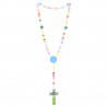 Chapelet de Lourdes pour enfant en corde avec perles de couleur 8mm