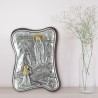 Quadro religioso ondulato Apparizione di Lourdes argentata 4,5 x 6,5 cm