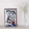 The Holy Family colour silver religious picture frame 4 x 6 cm