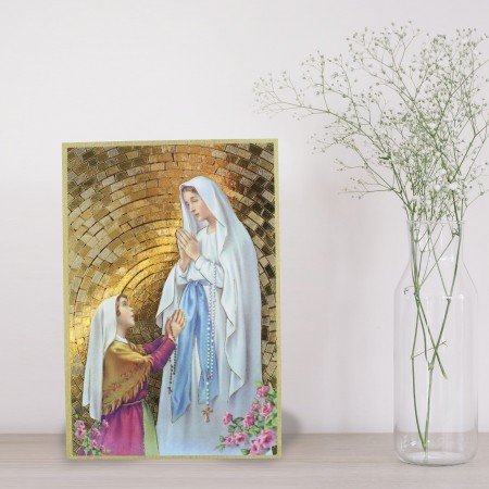 Cornice Apparizione di Lourdes con effetto mosaico