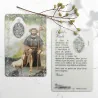 Prayer card Saint Roch with medal