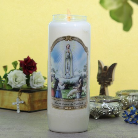 Candela Novena Nostra Signora di Fatima 17,5cm