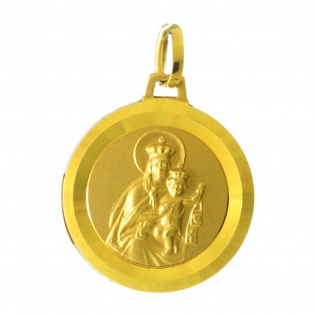 Medaglia della Madonna Scapolare in oro 16mm
