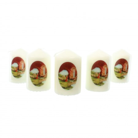 Set of 5 candles of the Apparition, 6cm high