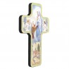 Croce decorativa dell'Apparizione di Lourdes con angeli 18x12cm