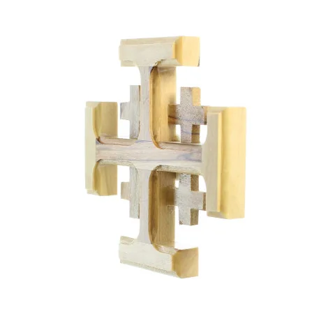 Jerusalem cross in olive wood from Bethlehem 8cm