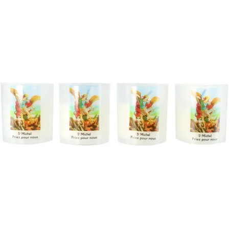 Lot de 4 bougies veilleuses de Saint Michel 20h 6cm