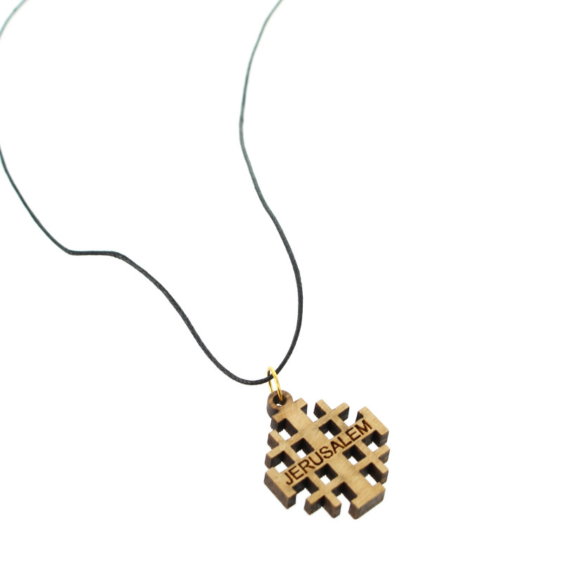 Collier En Bois D'olivier De Bethléem – Étoile De David & Croix – Bijou Chrétien Béni Avec Certificat - 5