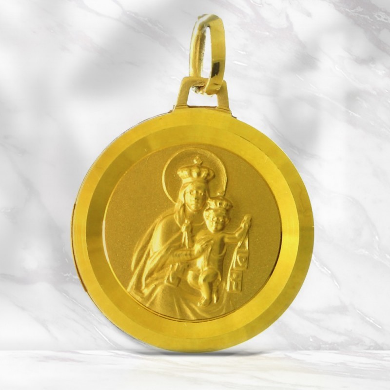 Medal of the Virgin Scapular gold 16mm