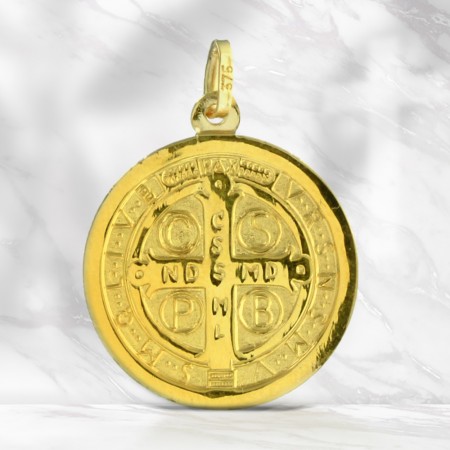 Médaille de Saint Benoît en Or 20mm 9 carats
