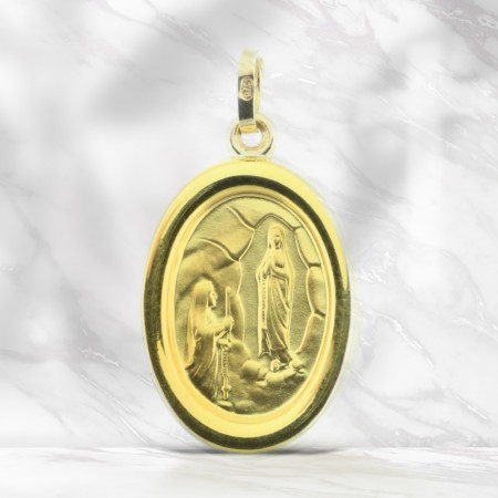 Médaille de Lourdes en Or, double face
