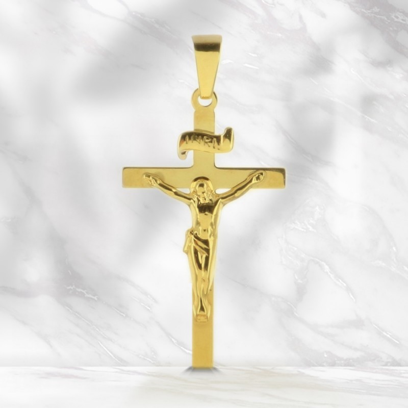Pendentif Crucifix en Or avec le Christ 3cm