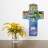 Croce bambini del mondo legno 18cm