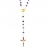 6mm Amethyst rosary with enamelled cross