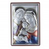 Cadre religieux la Sainte Famille argenté coloré 4 x 6 cm
