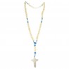 Parachute cord rosary with white beads
