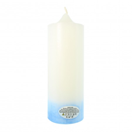 Bougie blanche et bleue Apparition de Lourdes 6x15cm