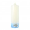 Candela bianca e blu Apparizione di Lourdes 6x15cm