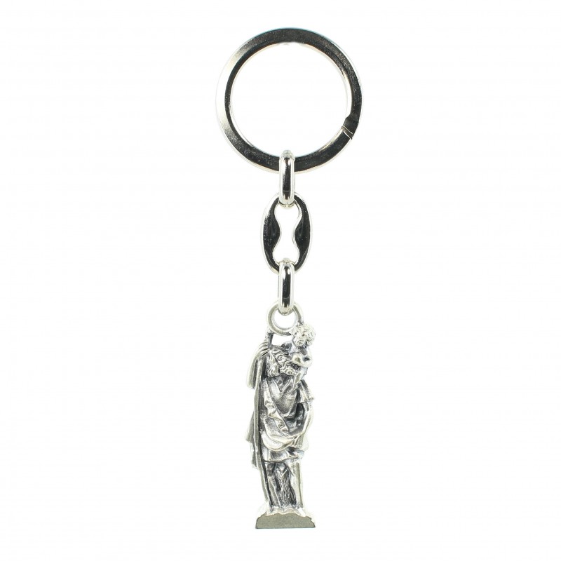 Porte-clé Saint Christophe en métal - Symbole de protection pour