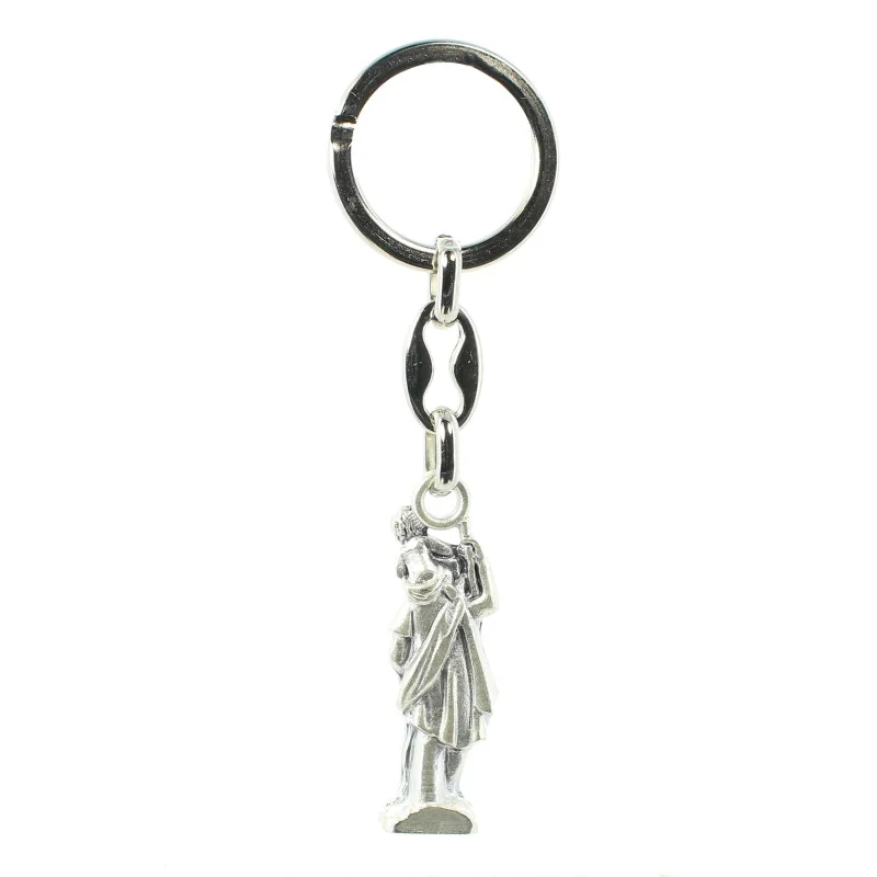 Porte-clés Acier Inoxydable Saint Christophe - Argenté - Neuf Sans étiquettes - Très Bon état - Unisexe