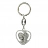 Apparition of Lourdes and Basilica heart-shaped metal key ring