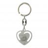Apparition of Lourdes and Basilica heart-shaped metal key ring