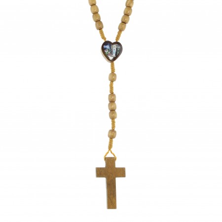 Chapelet en corde avec coeur Apparition de Lourdes