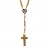 Chapelet en corde avec coeur Apparition de Lourdes